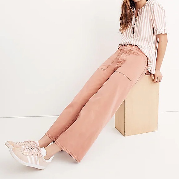 Madewell x As Ever Brancusi Pink Wide Leg High Waist Pants Size 25 - Picture 2 of 14